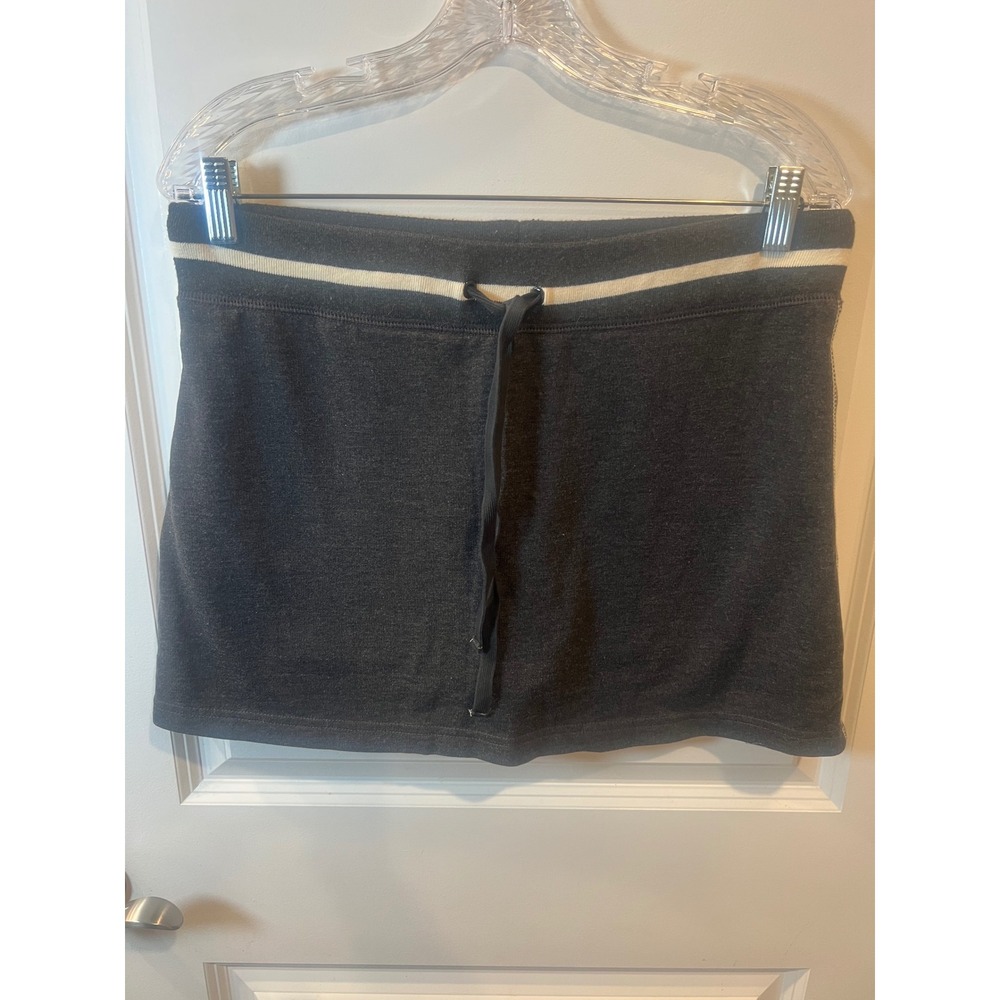 N.Y.L. Womens Mini Skirt Contrast Stripe Charcoal Gray PL